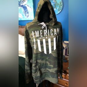 NWOT American Campfire Revival Camo Hoodie Sweatshirt 2XL